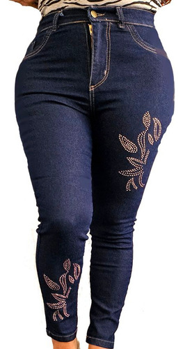 Jeans Talles Grandes Con Brillos, De Diseño, Strass, Tachas