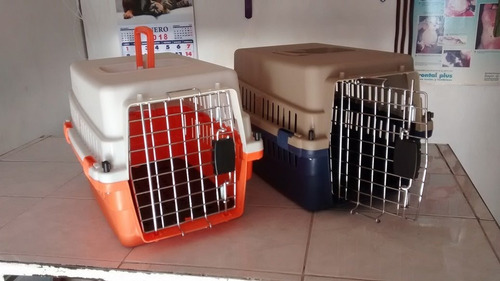 Jaula Transporte Perros Gatos Puerta Metalica