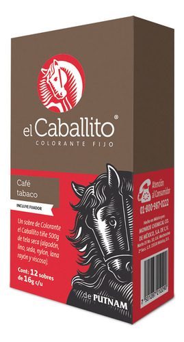 El Caballito Colorante Para Ropa Cafe Tabaco 12pack