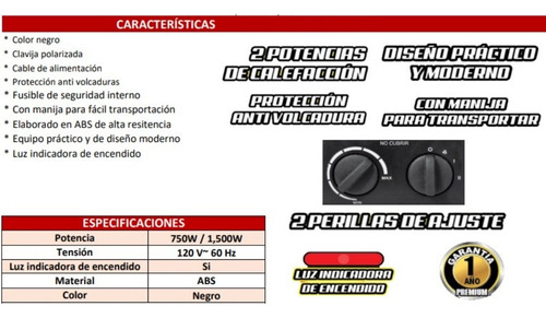 Mini Calefactor Con Ventilador 2 En 1 12870 Adir