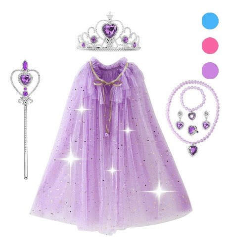 Disfraz De Princesa Frozen Elsa Niña Vestido De 7 Piezas