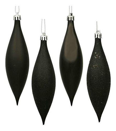 5.5  Black 4-finish Finial Ornament, Shatterproof Plast...