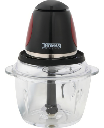 Picadora Electrica 1l 200w Vidrio One Touch Th-9005v Thomas Negro