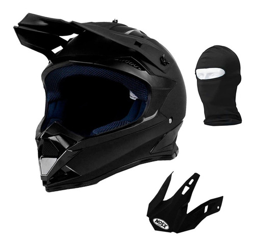 Casco Cross Motocross Enduro Moto Dot Talle M Adulto Negro