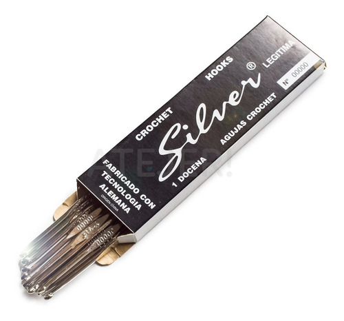 Agujas Crochet De Acero Marca Silver Caja Por 12 Unidades