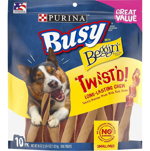 Purina Ocupado Con Beggin 'twist'd Curvado Perro Masticar Pe