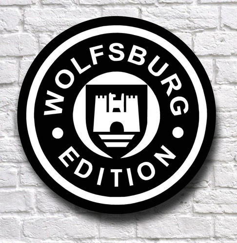 Placa Redonda Mdf Wolfsburg Edition Vw Decoração Garagem