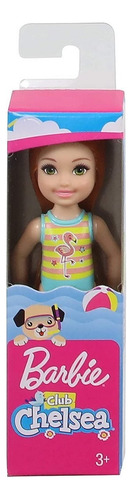 Muñeca Barbie Chelsea Traje De Baño Flamingo