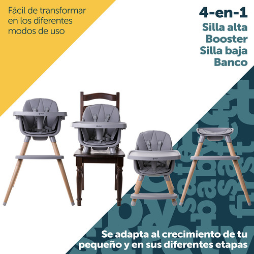 Safety 1st Silla Alta Para Bebé Change & Eat Color Gris Claro Change & Eat Gris