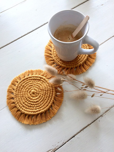 Individuales Y Posavasos Tejidos A Mano En Macrame