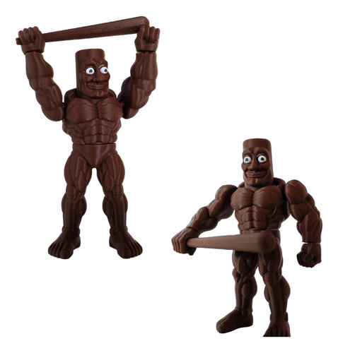 Tung Tung Sahur Strong Articulado Brainrot, Figura 15 Cm
