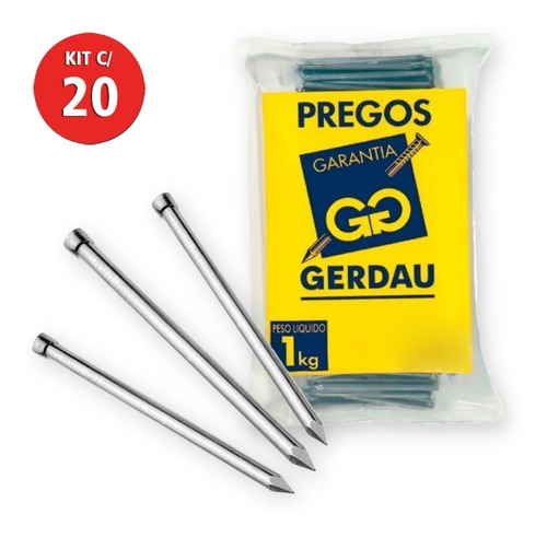 Prego Sem Cabeça 14x18 20kg Gerdau