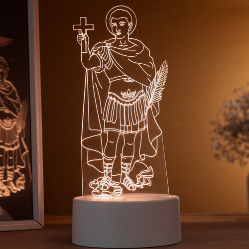 Luminária Led 3d Santo Expedito -  Abajur De Mesa