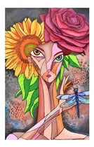 Comprar Vinilo 40x60cm Mascaras Caras Arte Watercolor Paint P2