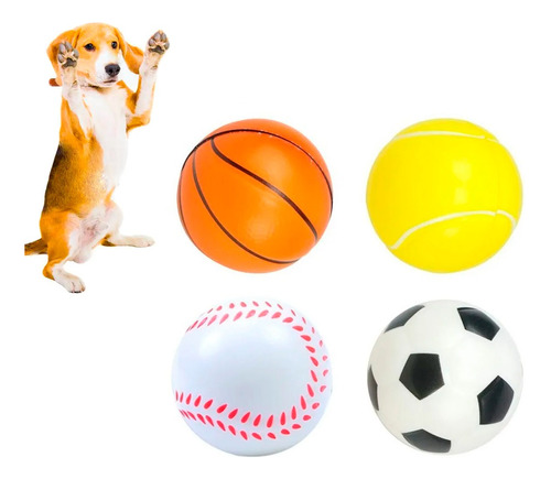 Juguete Perro Gato Pelota Goma Blanda 6cm Varios Diseños