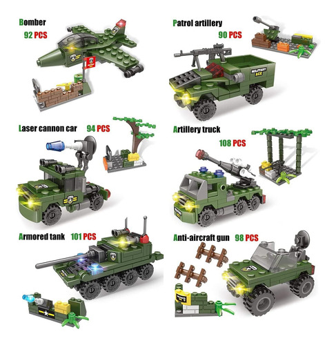 Juego De 1164 Piezas De Bloques De Construcción Militares De