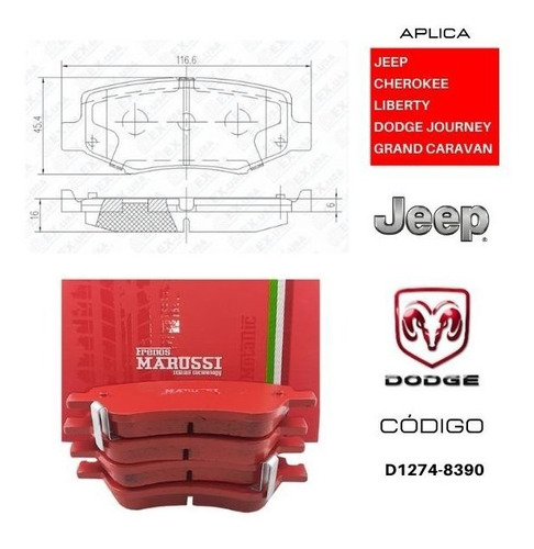 Pastillas Traseras Frenos Dodge Grand Caravan 2008-2010