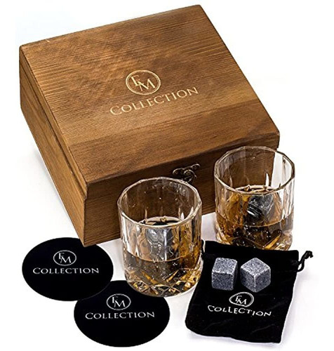 Whisky Stones Gift Set W8 Granite Whiskey Rocks2 Cristal Whi