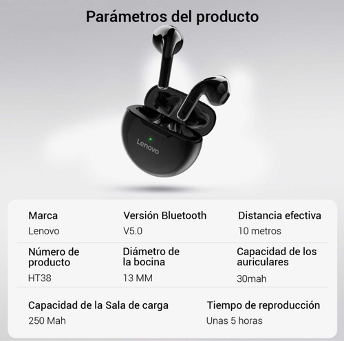 Lenovo-auriculares Inalámbricos Ht38 Con Bluetooth 5,0