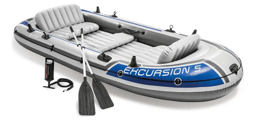 Barco Bote Inflável Excursion 5 - 600kg Intex Remos E Bomba