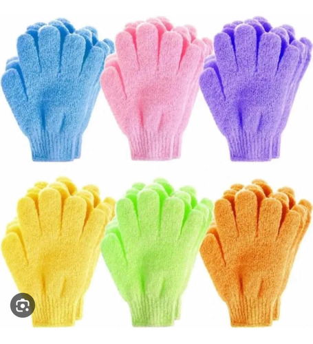 Paquete 12 Guantes Exfoliantes De Baño Varios Colores