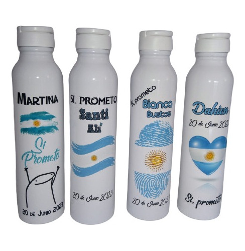 Botellas Diseño Jura Promesa A La Bandera. X 22 Unidades