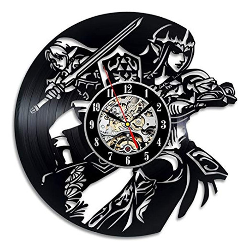 Reloj De Pared Vintage De Vinilo, Diseño De Zelda