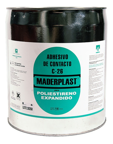 Adhesivo De Contacto Maderplast Para Eps Telgopor 18 Lts.