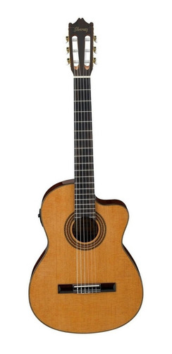 Imagen 1 de 3 de Guitarra Electroacústica Ibanez Classical GA6CE para diestros amber amaranto brillante