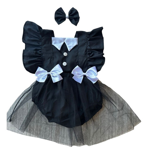 Fantasia Halloween Bebê Body Abóbora Bruxa Tutu E Laço Kit