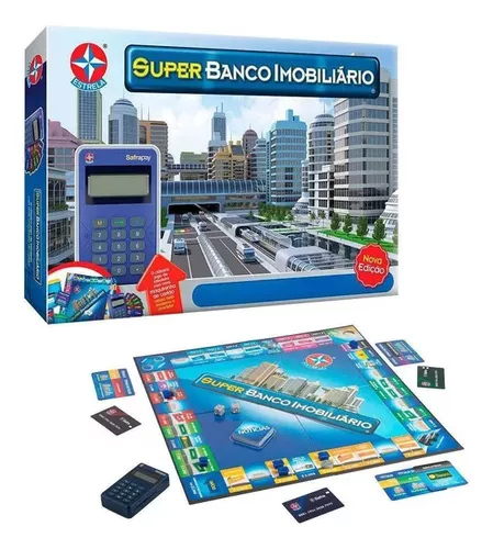 SUPER BANCO IMOBILIARIO TABULEIRO C/ MAQUINA CARTÃO FAMILIA