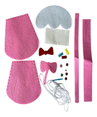 0 Kit De Costura Diy Bolso De Mano De Fieltro Ligero Helado