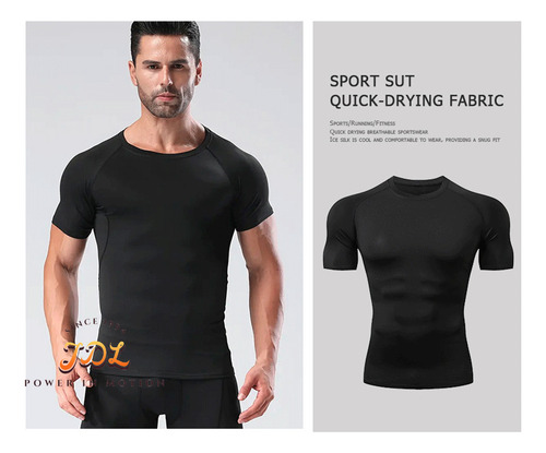 Kit De 4pcs Playera Lycra Deportiva Hombre Gym Deportivas