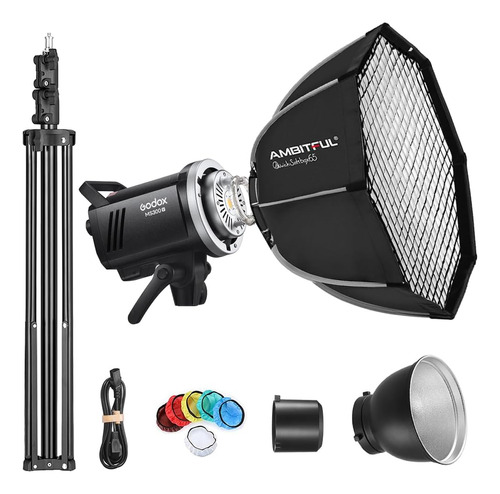 Kit De Luz Estroboscópica Godox Ms300v, Luz Estroboscópica D