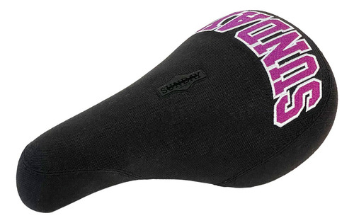 Asiento Bmx Sunday Blockhead Fat Cap Piv Neg/purpura Color Negro