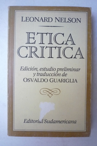 Ética Crítica. Leonard Nelson.