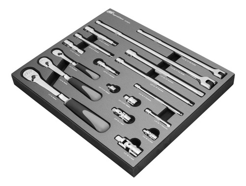 752025-a Juego De Trinquete De 18 Piezas Y Accesorios Ir Plateado