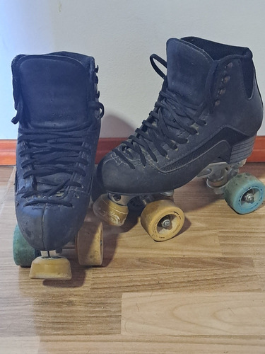 Patines 4 Ruedas Negros Talle 37 Usados Comprados En Gan-tor