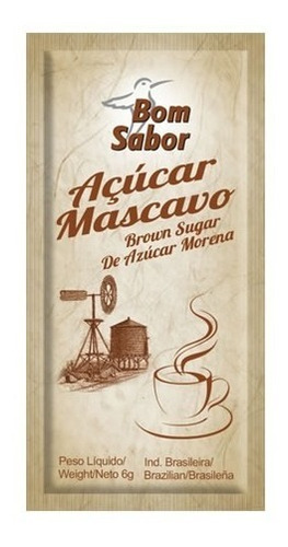 Açucar Mascavo Sache Bom Sabor 5g - Cxa Com 200unidades