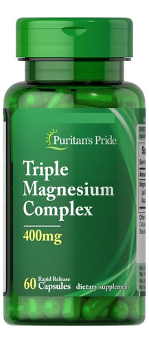Triple Magnesio 400mg 60 Cápsulas / Puritans Pride 