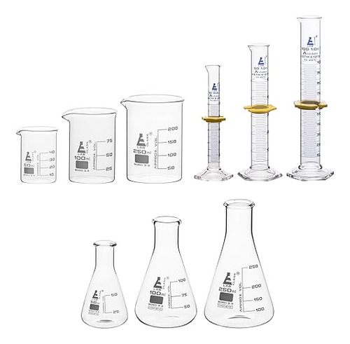 Eisco Laboratory Glassware Set, 9 Piezas, Incluye Juego