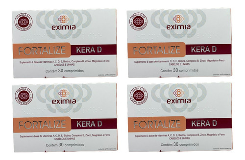 Combo Leve 4 E Pague 3 Eximia Kera D 30 Comprimidos