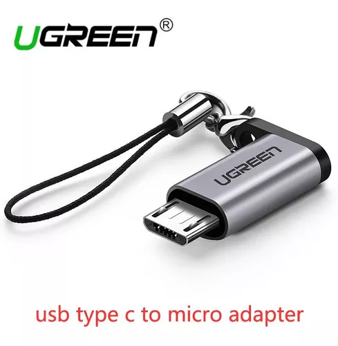 Adaptador Aluminio Usb C A Micro Usb + Correa Antiperdida