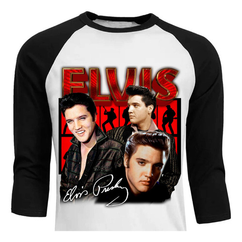 Elvis - Rock And Roll - Raglan - Polera (1)