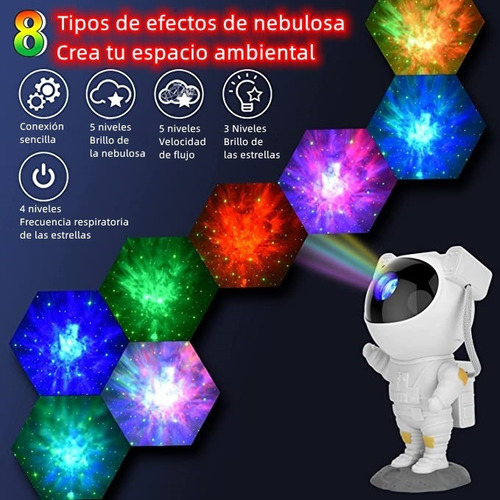 / Proyector Lampara Astronauta Nebulosas Luz Regalo Para