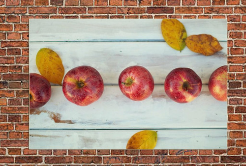 Vinilo Decorativo 40x60cm Manzana Apple Fruta Alimento M2