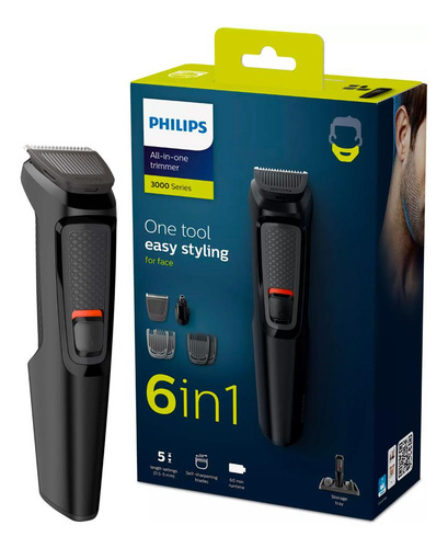 Imagen 6 de 9 de Cortabarba Inalámbrico Philips Multigroom 6 En 1 Mg3711/15