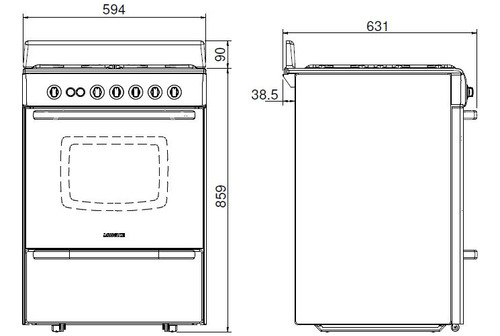 Imagen 8 de 10 de Cocina A Gas Longvie 13601bf 60cm Blanca Cajón Parrilla