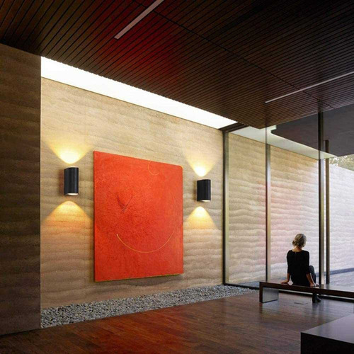 Aplique Led Doble Luz Calida 3000k Color Negro