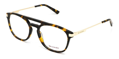 Lentes Oftálmicos Nivada Hombre Armazón Acetato Metal Havana